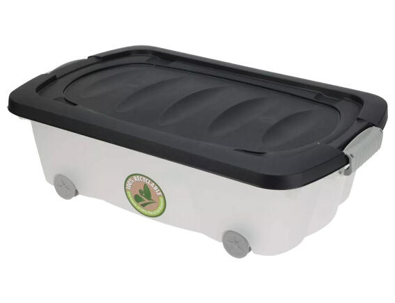 Κουτί αποθήκευσης με καπάκι και ρόδες , 24L