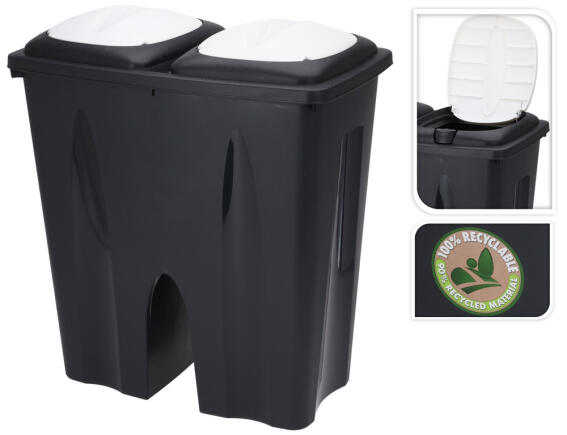 Κάδος Απορριμάτων Διπλός - 2 x 25L
