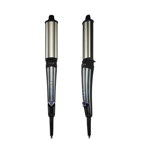 DIVA Επαγγελματικό Ψηφιακό Ψαλίδι Μαλλιών Για Μπούκλες 3. 8 cm Με Πλάκα Τιτανίου 210°C DIVA15v