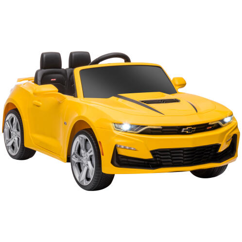 HOMCOM Ηλεκτρικό αυτοκίνητο για παιδιά 12V Chevrolet Camaro Μάρκα με τηλεχειριστήριο, κίτρινο 370-236V90YL