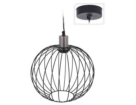 H&S COLLECTION Μεταλλικό φωτιστικό οροφής με λαμπτήρα Ε27 και διαστάσεις 30x30x32cm - Μαύρο