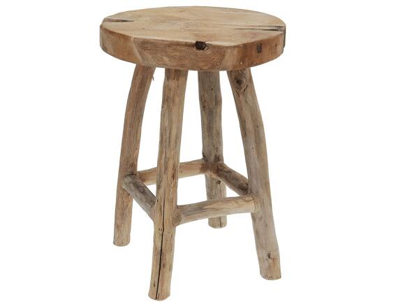 Διακοσμητικό Σκαμπό Teak Wood 30x30x42cm