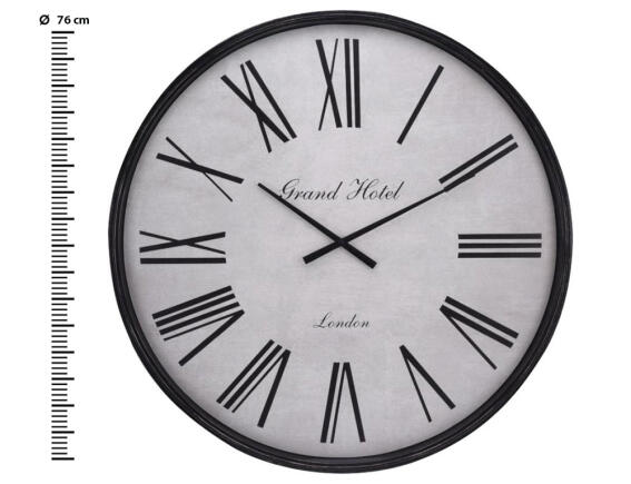 Ρολόι τοίχου Αναλογικό με ρωμαϊκούς αριθμούς, 76x6.5cm - Λευκό καντράν με μαύρα γράμματα και πλαίσιο
