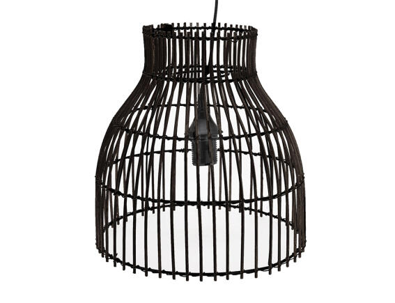 Φωτιστικό οροφής ρεύματος Bamboo με λαμπτήρα Ε27 και διαστάσεις 31x31x26cm - Μαύρο
