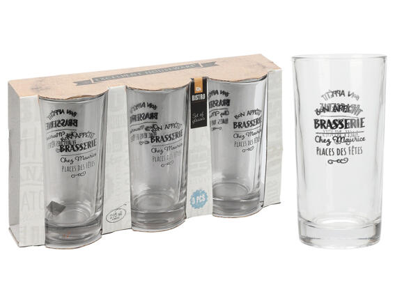 Excellent Houseware Σετ Γυάλινα Ποτήρια χωρητικότητας 295ml - 3 τεμάχια