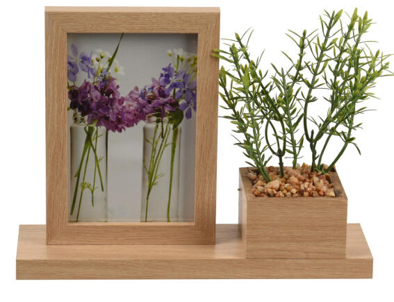 Κορνίζα με πασπαρτού, βάση, φυτό, διαστάσεις 25x19cm και διαστάσεις φωτογραφίας 10x15 cm