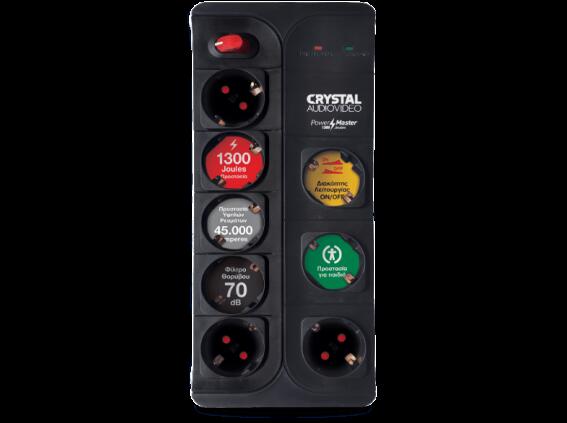 CRYSTAL AUDIO CP-8 ΠΟΛΥΠΡΙΖΟ ΑΣΦΑΛΕΙΑΣ 8ΘΕΣΕΩΝ  ΜΑΥΡΟ