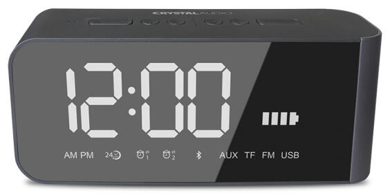 Crystal Audio BT Speaker AlarmClock Radio BTC2G Grey