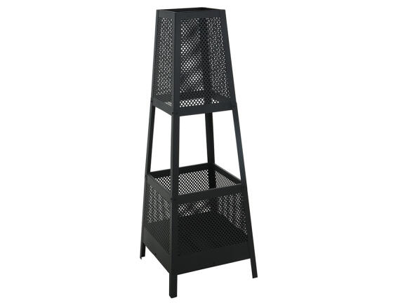 Τζάκι εξωτερικού χώρου με καμινάδα και πόδια στήριξης, 40x113cm, Μαύρο