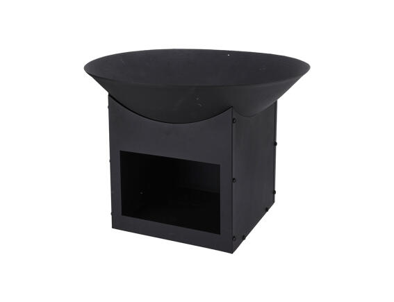 Eστία φωτιάς εξωτερικού χώρου , με χώρο αποθήκευσης και διάμετρο 56cm, Mαύρο