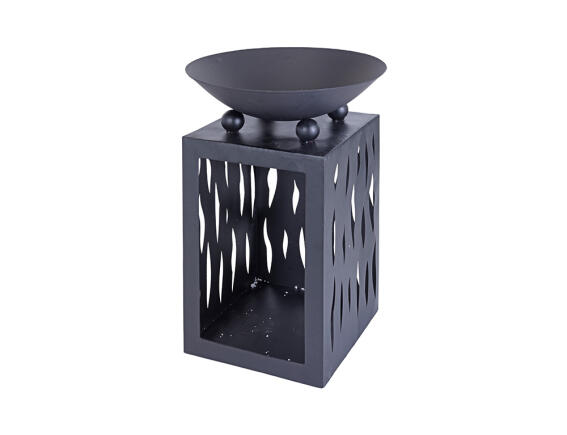 Εστία φωτιάς εξωτερικού χώρου με χώρο αποθήκευσης, 44x44x63cm, Μαύρο