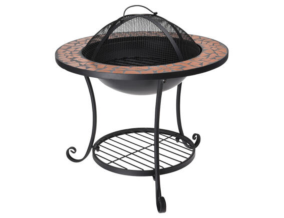 THE NETHERLANDS Εστία φωτιάς εξωτερικού χώρου με σχάρα & μωσαϊκό σχέδιο, 58x44cm