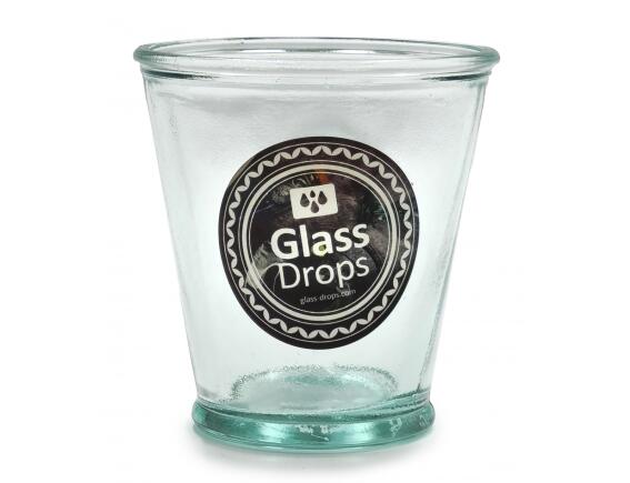 Glass Drops Ποτήρι Αuthentic (2198) Από ανακυκλωμένο γυαλί, Χωρητικότητας 220ml, Διαστάσεων Ø 9 x Υ 9 cm