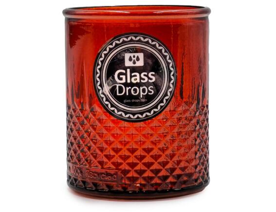 Glass Drops Ποτήρι Diamante (2394DB343) Από ανακυκλωμένο γυαλί, Χωρητικότητας 400ml, Διαστάσεων Ø 8.7 x Υ 10.5 cm, Pumpkin
