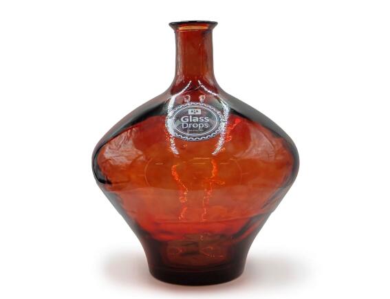 Διακοσμητικό Βάζο Glass Drops Cherry Cream Meguino (4638DB738) Από ανακυκλωμένο γυαλί, Χωρητικότητας 20.5L, Διαστάσεων Ø 37 x Υ 46cm, Terracota
