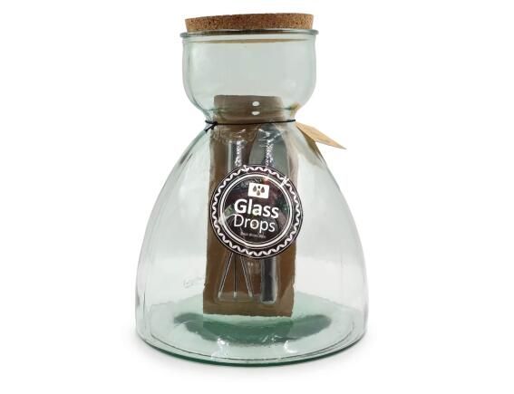 Γυάλινο Φυτώριο Glass Drops Green Terrarium (4816_5) Mε εργαλεία, Aπό 100% ανακυκλωμένο γυαλί, Χωρητικότητας 10500ml, Διαστάσεων Ø 27 x Υ 34 cm