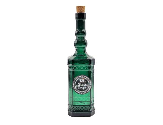 Διακοσμητικό Μπουκάλι με πώμα Glass Drops Miguelete (5032DB734) Aπό 100% ανακυκλωμένο γυαλί, Xωρητικότητας 500ml, Διαστάσεων Ø 7 x Υ 27 cm, Αlbahaca