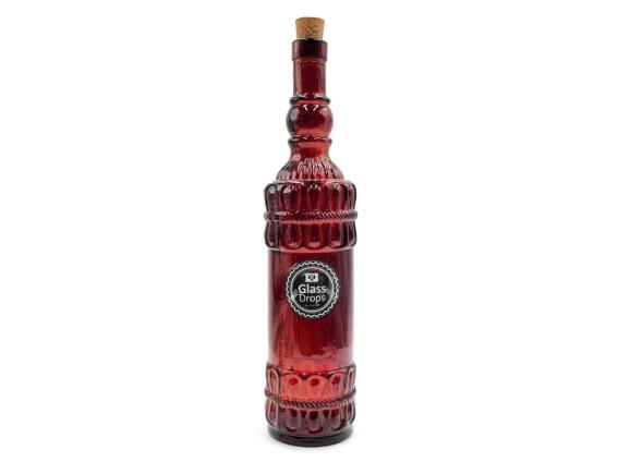 Διακοσμητικό Μπουκάλι με πώμα Glass Drops Lazos (5043DB738) Aπό 100% ανακυκλωμένο γυαλί, Xωρητικότητας 700ml, Διαστάσεων Ø 8 x Υ 34 cm, Terracotta