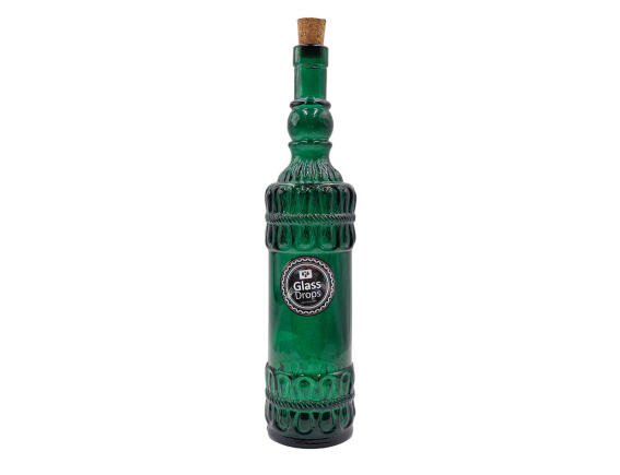 Διακοσμητικό Μπουκάλι με πώμα Glass Drops Lazos (5043DB734) Aπό 100% ανακυκλωμένο γυαλί, Xωρητικότητας 700ml, Διαστάσεων Ø 8 x Υ 34 cm, Αlbahaca