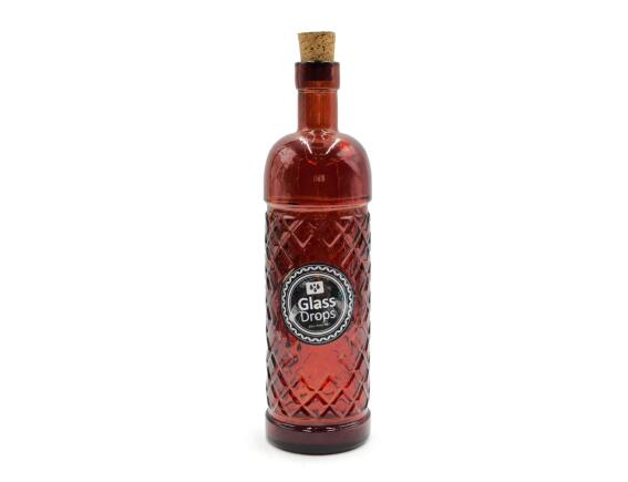 Διακοσμητικό Μπουκάλι με πώμα Glass Drops Anis (5047DB738) Aπό 100% ανακυκλωμένο γυαλί, Xωρητικότητας 500ml, Διαστάσεων Ø 7 x Υ 24 cm, Terracotta