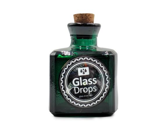 Διακοσμητικό Μπουκάλι με πώμα Glass Drops Cuadrada (5322DB734) Aπό 100% ανακυκλωμένο γυαλί, Xωρητικότητας 200ml, Διαστάσεων Ø 7 x Υ 10 cm, Αlbahaca
