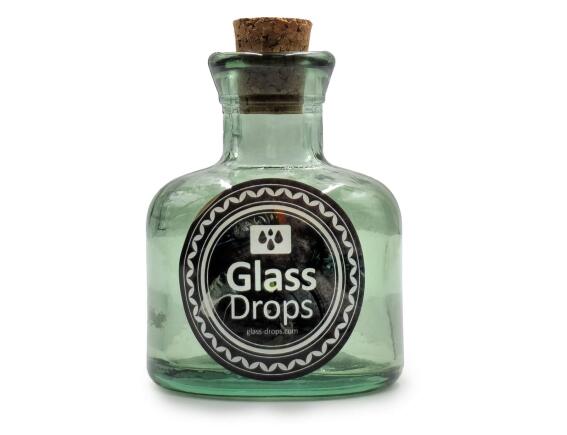 Διακοσμητικό Μπουκάλι με πώμα Glass Drops Ramos (5323DB600) Aπό 100% ανακυκλωμένο γυαλί, Xωρητικότητας 125ml, Διαστάσεων Ø 7 x Υ 10 cm, Νatural Green