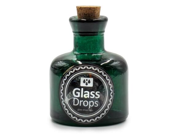 Διακοσμητικό Μπουκάλι με πώμα Glass Drops Ramos (5323DB734) Aπό 100% ανακυκλωμένο γυαλί, Xωρητικότητας 125ml, Διαστάσεων Ø 7 x Υ 10 cm, Albahaca