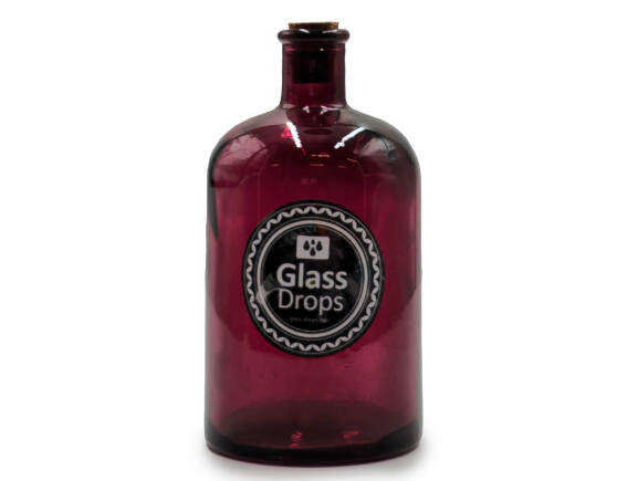 Glass Drops Διακοσμητικό Μπουκάλι Retro (5714DB484) Aπό 100% ανακυκλωμένο γυαλί, Xωρητικότητας 300ml, Διαστάσεων Ø 7.3 x Υ 14 cm, Garnet