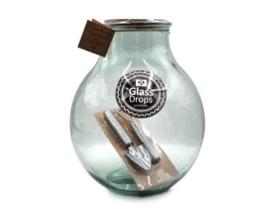 Glass Drops Διακοσμητικό Φυτώριο Green Terrarium (5742_5) Mε εργαλεία, Aπό 100% ανακυκλωμένο γυαλί, Xωρητικότητας 12.5L, Διαστάσεων Ø 29 x Υ 36 cm