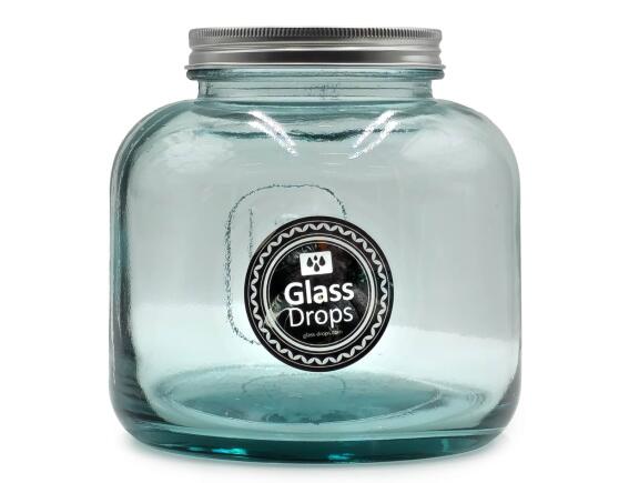 Glass Drops Δοχείο με καπάκι Storage (5796) Aπό 100% ανακυκλωμένο γυαλί, Xωρητικότητας 1500ml , Διαστάσεων Ø 15 x Υ 15 cm