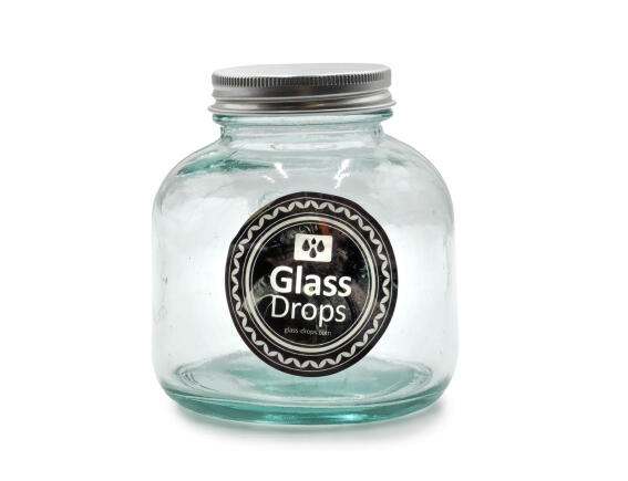 Glass Drops Δοχείο με καπάκι Storage (5799) Aπό 100% ανακυκλωμένο γυαλί, Xωρητικότητας 350ml, Διαστάσεων Ø 9 x Υ 10 cm