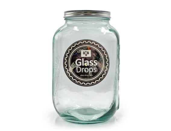 Glass Drops Δοχείο με καπάκι Authentic Est.1896 (5968)  Aπό 100% ανακυκλωμένο γυαλί, Xωρητικότητας 4L, Διαστάσεων Ø 18 x Υ 25 cm