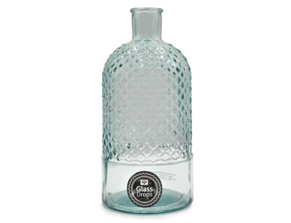 Glass Drops Διακοσμητικό Βάζο Diamante (5988)  Aπό 100% ανακυκλωμένο γυαλί, Xωρητικότητας 2.5L, Διαστάσεων Ø 14 x Υ 28 cm