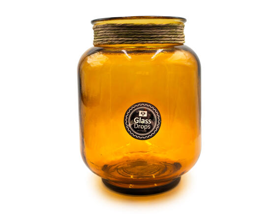 Διακοσμητικό Βάζο Glass Drops Hurricane Florero Enea (E4756DB48) Aπό 100% ανακυκλωμένο γυαλί, Χωρητικότητας 5L, Διαστάσεων Ø 20 x Υ 25 cm, Topaz