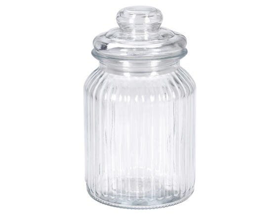 Γυάλινο βάζο Excellent Houseware με καπάκι, Χωρητικότητας 750ml, 10x19cm