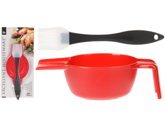 Πινέλο Μαγειρικής & Ζαχαροπλαστικής Excellent Houseware από Σιλικόνη με Δοχείο 200ml