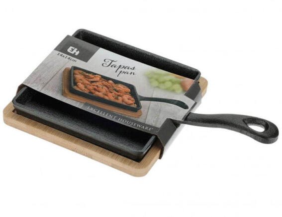 Μαντεμένιο πιάτο σερβιρίσματος tapas Excellent Houseware με σανίδα bamboo Διαστάσεων 24.5x15.5x5cm