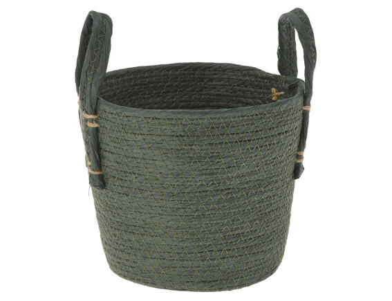 Διακοσμητικό καλάθι H&S Collection με χερούλια - Πράσινο