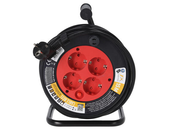 FX CONTROL Μπαλαντέζα - Προέκταση καλωδίου - 4x Schuko - 15m - Μαύρο