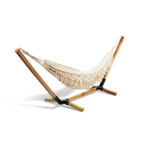 Inkazen Υφασμάτινη Διπλή Αιώρα με Βάση 310 x 90 x 100 cm Macrame 40040393