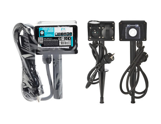 Πολύμπριζο Κήπου με Timer Fx Control 2 υποδοχές schuko, Kαλώδιο 1.5m, Mαύρο
