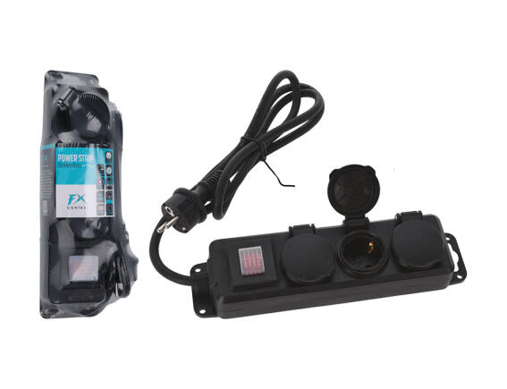 Πολύπριζο εξωτερικού χώρου - 3x Schuko - Με Διακόπτη On/Off - Καλώδιο 1.4m - Mαύρο