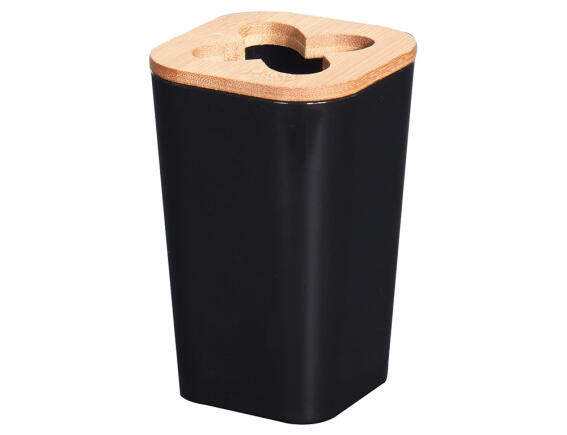 Βάση Οδοντόβουρτσας Bathroom Solutions 4 θέσεων, 7.3x7.3x11.5cm - Mαύρο/Καφέ