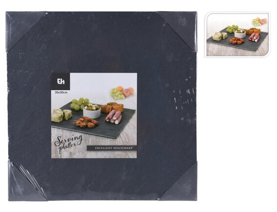Πλατώ σερβιρίσματος Εxcellent Houseware από πέτρα, με διαστάσεις 30x30cm