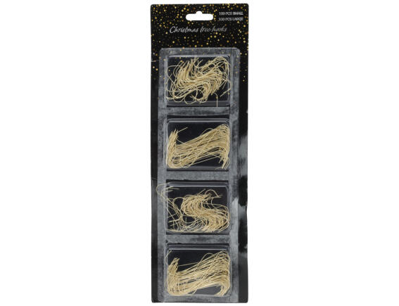 Γάντζοι Για Χριστουγεννιάτικα Στολίδια - 300 τεμάχια - Χρυσό