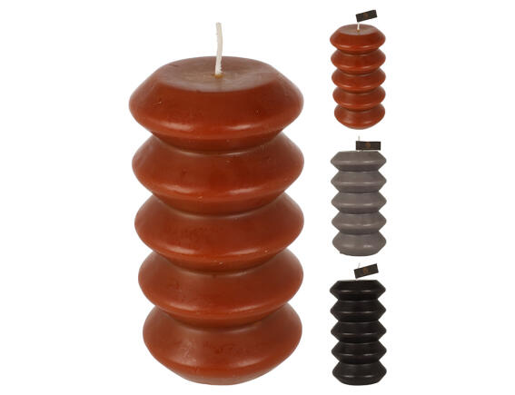 Kερί pillar 7.5x14cm, σε 3 επιλογές χρώματος