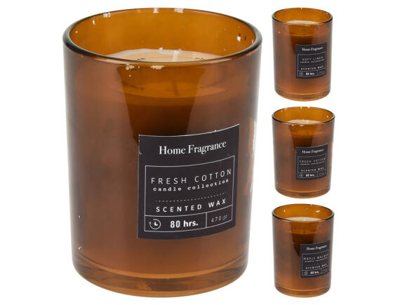 Αρωματικό κερί σε γυάλινο δοχείο 10x12.5cm, σε 3 επιλογές αρώματος