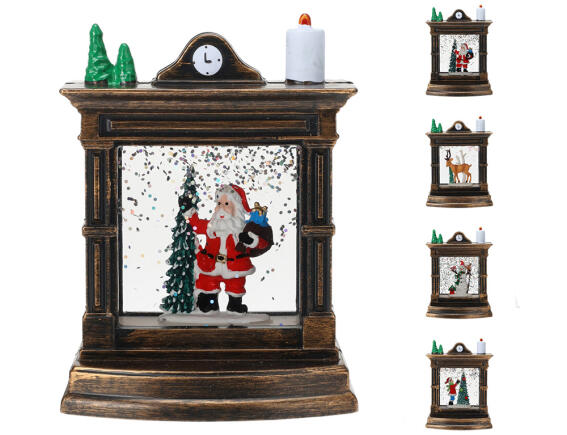 Χριστουγεννιάτικο διακοσμητικό τζάκι με διαστάσεις 8.5x6.5x11.5cm, σε 4 επιλογές σχεδίου