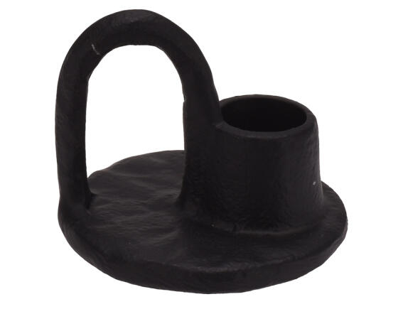 Διακοσμητικό Κηροπήγιο με χερούλι και διαστάσεις 7.5x6cm, Μαύρο