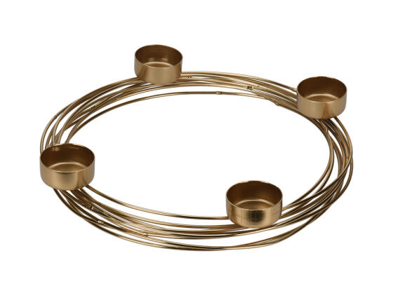 Διακοσμητικό Κηροπήγιο με 4 θέσεις και διαστάσεις 26x3.5cm, Χρυσό